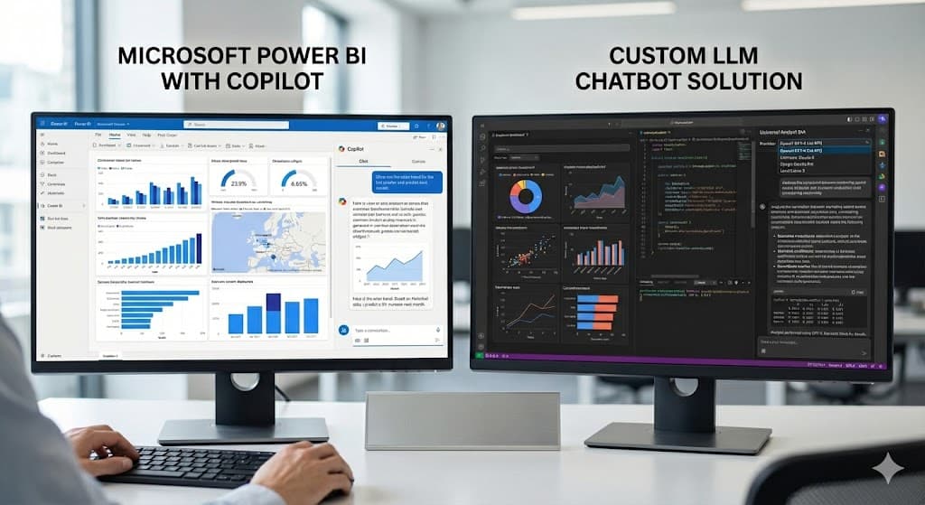Copilot VS. Custom LLM: Navigating the Generative BI Landscape